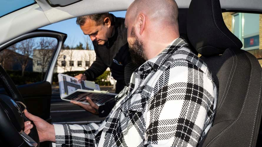 A professional trainee driver undergoing advanced training to become an RSA approved driving instructor in Tallaght.