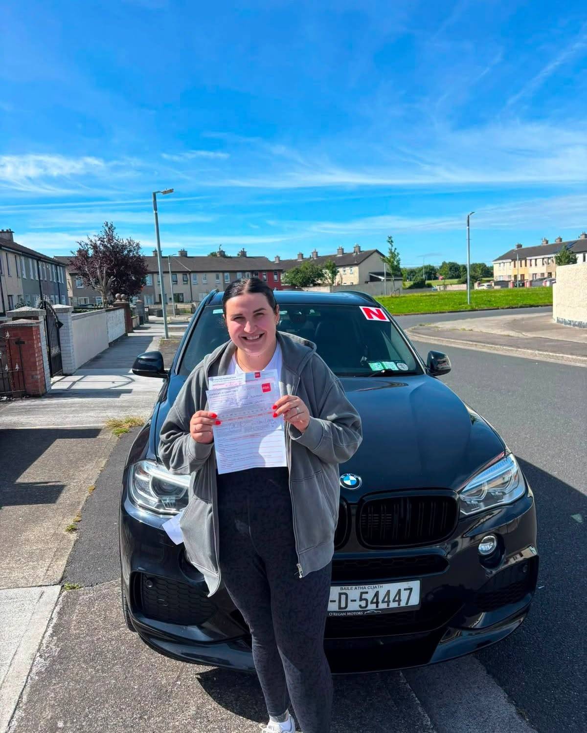 Certified driving instructor providing personalized pre-test driving guidance to a student in Tallaght.